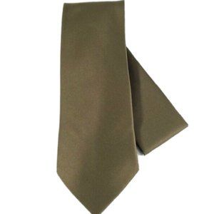 Hansom Men's Tie and Hanky Set Hunter Green Solid Pattern Polyester 4" Wide